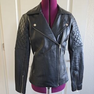 Leather motorcycle jacket